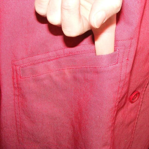 OLD NAVY Maternity Coat, M, Trench, Dusty red, Pockets, Buttons - Picture 7 of 11